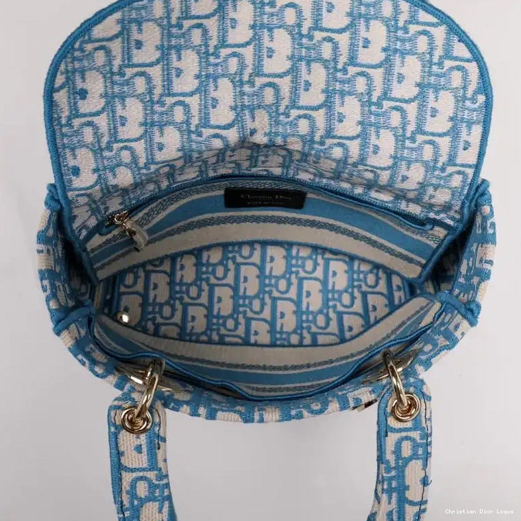 Cheap Medium Bag Motif Oblique Light Canvas Lady Blue D-lite 0327 Luxury
